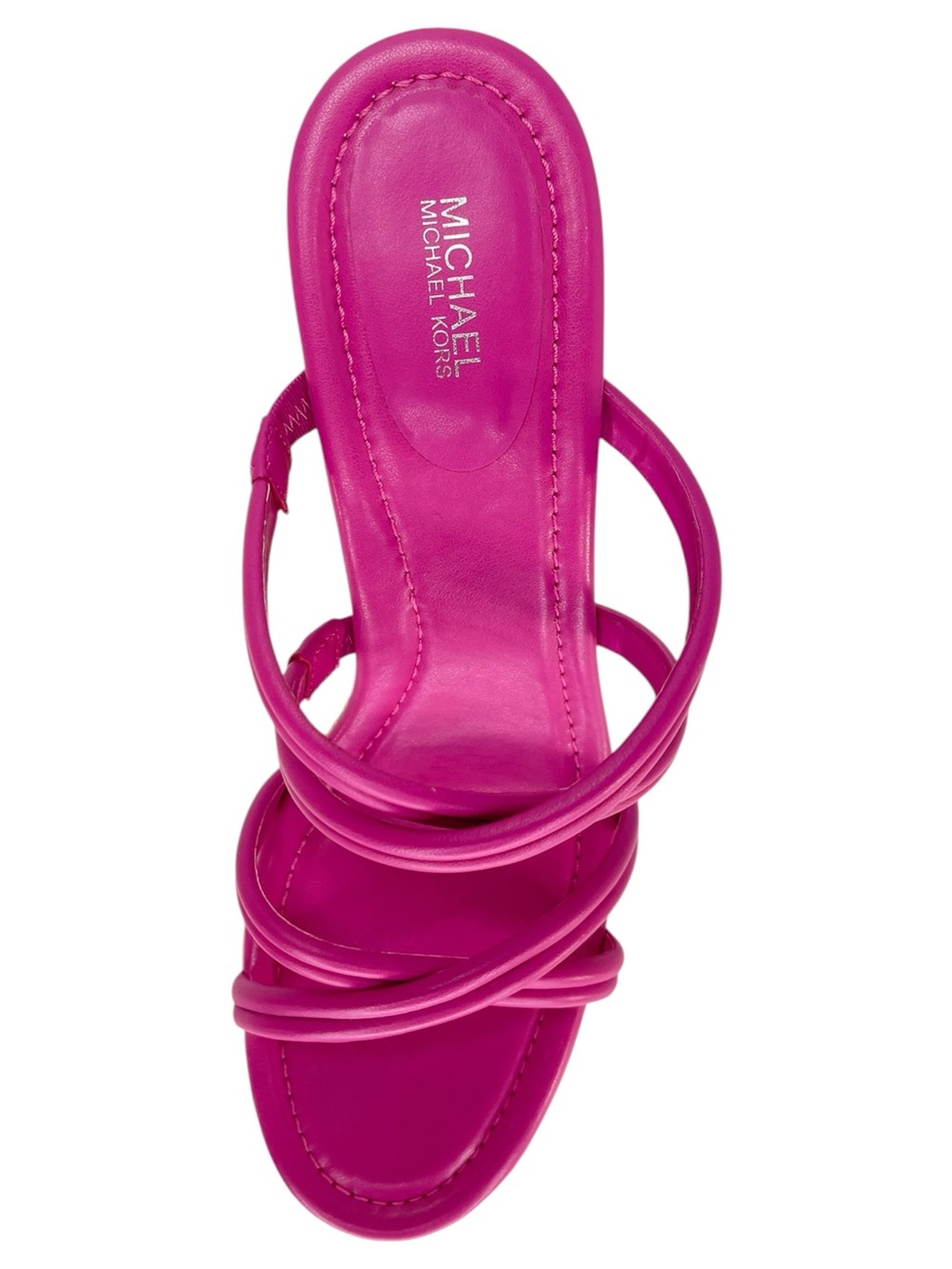 Michael Kors Corrine Pink Leather Raffia Womens Platform Sandals Size 11M - Picture 7 of 15